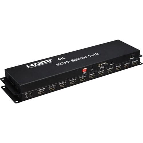 New HDMI Splitter 1x10 split 4Kx2K 1 input 10 output 1080p audio Video Amplifier Converter With CEC RS232 EDID for HDTV