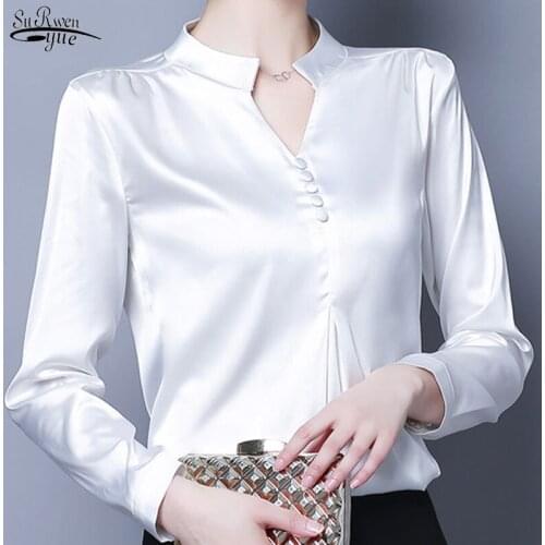 2021 Long Sleeve V-neck Women Clothing Plus Size 4XL Fashion Women Blouses Casual Solid Women Tops Blusas Mujer De Moda 5378 50