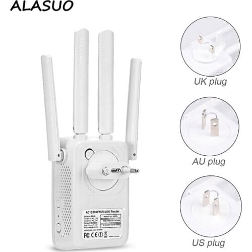 5G Wifi Repeater Extender 1200Mbps Wifi Amplifier 2.4GHz 5Ghz WPS WAN / LAN Router Booster Wi-Fi Signal Long Range Repeater