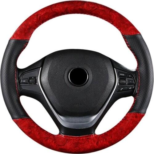 38cm Crystal Mahogany fashion sports hand-sewn steering wheel cover Four seasons universal steering wheel cover Car Accessories
