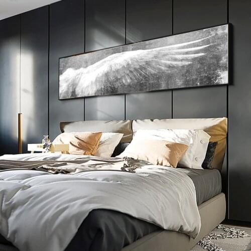 Larger Angel Wings Vintage Feather Poster Print Black White Wall Art Canvas Paintings Wings Pop Art Wall Picture For Living Room