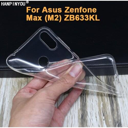 For Asus Zenfone Max (M2) ZB633KL 6.26" Slim Crystal Clear Transparent Soft TPU Back Case Protection Skin Camera Protect Cover