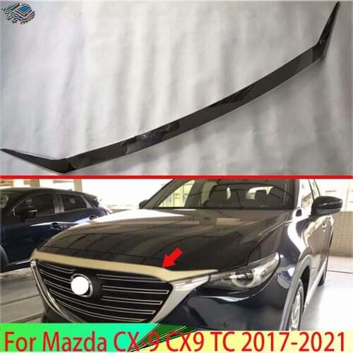 For Mazda CX-9 CX9 2017 2018 2019 ABS Front Hood Bonnet Grill Grille Bumper Lip Mesh Trim Cover Molding Car Styling Kit Sticker