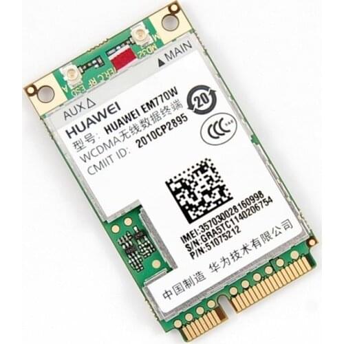 New Unlocked EM770W 3G 7.2Mbps WWAN WCDMA HSDPA Mini PCI-E Card Module