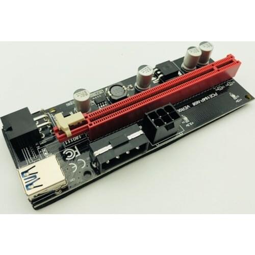 Dual LED VER009S PCI-E Riser 009S PCI Express Riser Card 1X to 16X 0.6M USB 3.0 Cable 6Pin IDE Molex Power for BTC Miner Mining