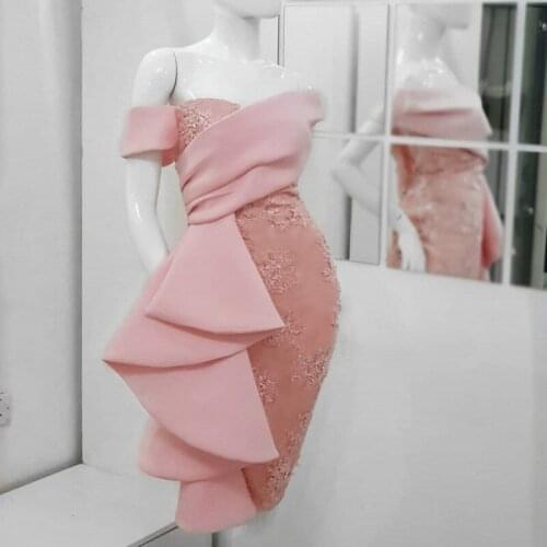 Prom Cocktail Homecoming Evening Dresses 2020 Womans Party Night Celebrity Formal Dresses Plus Size Short Dubai Arabic Dress