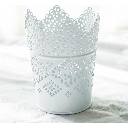 2pcs Make Up Brush Storage Basket Hollow Metal Pencil Pot Pens Holder Creative Bucket Cosmetic Pencil Holder