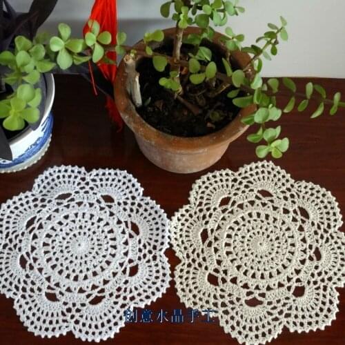 Free shipping 12 pic/lot 20cm round 100% cotton made lace flet for home decor with flower lace doily coaster placemat cup pads