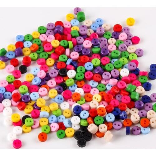 1000pcs 6mm Mini Round Tiny Buttons for Clothes Sewing 2 Holes Doll Making Craft Accessories Resin Mini Buttons