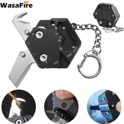 Multifunctional Hexagon Coin Outdoor EDC Tool Hexagon Folding Coin Knife Keychain Screwdriver Pocket Fold Mini Camping Tool