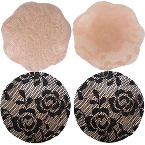 Reusable Lace Silicone Nipple Pads Adhesive Breast Petals Lift Up Nipple Sticker Cover Strapless Invisible Women Sticky Bra