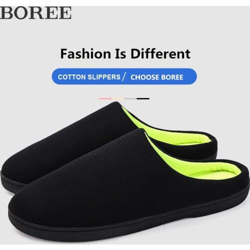 Men Home Slippers Winter Warm Shoes With Fur Flat Casual Couple Shoes Indoor Non-slip House Shoes For Women Men Slippers Size 47