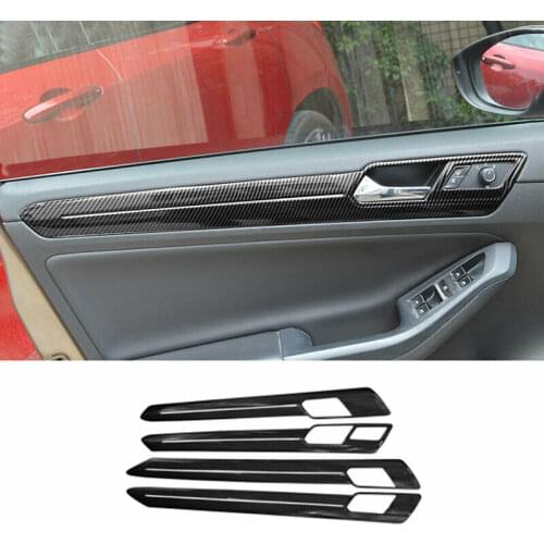 For Volkswagen Jetta MK6 2015-2018 Carbon Fiber Interior Door Armrest Strip Trim Car modification Auto parts