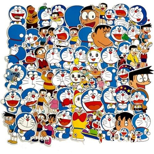 60Pcs NEW Doraemon Graffiti Stickers For Luggage Laptop Notebook Refrigerator Car Motorcycle Toy Phone Cartoon Stickers