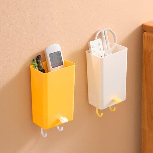 Wall Mount Bedside Organizer Storage Box Adhesive Bedside Shelf Accessories Pen Holder Stand Rack For Bedroom Bathroom Office