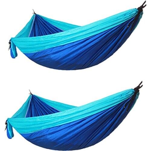 Outdoor nylon parachute cloth single double blue sky blue indoor leisure camping hammock swing chair