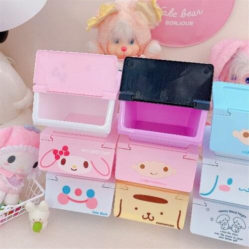 New cartoon desktop storage box flip mini stationery sundries organizers Multifunction be stacked storage box