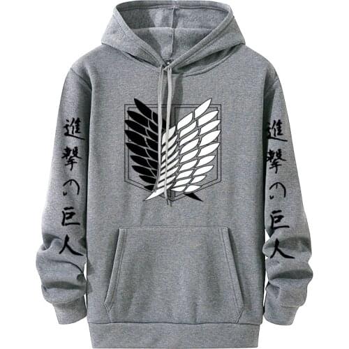 Attack on Titan Hoodie Funny Cartoon Harajuku 90s Hoodies Men Hip Hop Shingeki No Kyojin Sweatshirt Hip Hop Hoody Male vintage