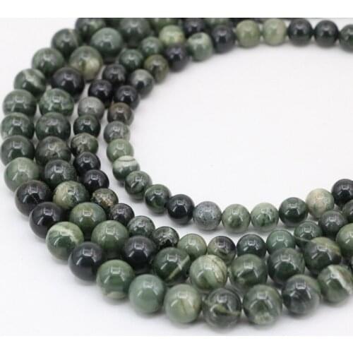 Wholesale 6mm 8mm 10mm green natural veins agates stone round loose beads for carnelian charms diy women jewelry gifts 15" B3475