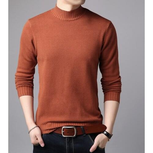 Spring Autumn Mens Basic Turtleneck Warm Sweater Casual Male Long Sleeve Knit Sweater Free Shipping