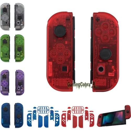 Custom Transparent Housing Shell Cover with Full Set Buttons for NS Switch JoyCon Controller