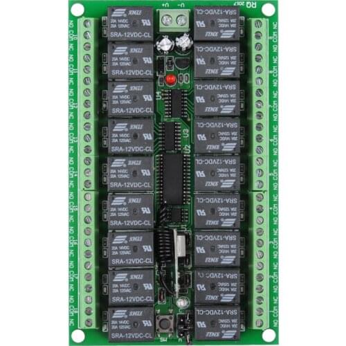 DC 12V 18 CH RF Wireless Remote Control Light Switch, Only Receiver , 315/433.92 MHZ