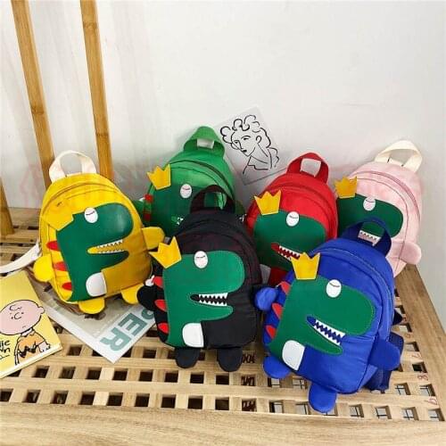 New cute cartoon kids backpack, fashionable boys and girls Oxford cloth backpack, cute dinosaur backpack