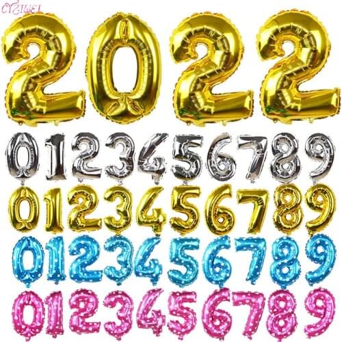 16/32inch Rose Gold Silver Number Foil Balloons Birthday Party Wedding Decorations Figure balloon Party Supplies Kid toy Baloon