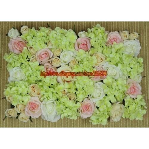 Mixcolor 10pcs/lot Artificial silk rose and hydrangea flower wall wedding background decoration Arch flower TONGFENG