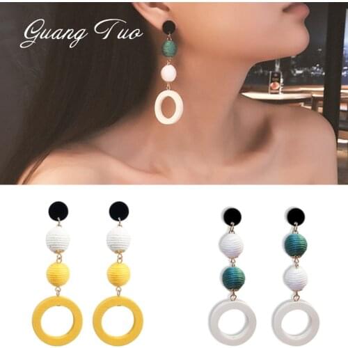 Drop Earrings For Women Exaggerated Personality Wood Dangle Earring Fashion Jewelry Brincos European HOT Selling