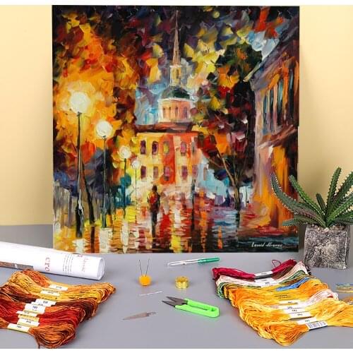 Admiration Printed Water-Soluble Canvas 11CT Cross Stitch Kit DIY Embroidery DMC Threads Knitting Handicraft Handmade Decor