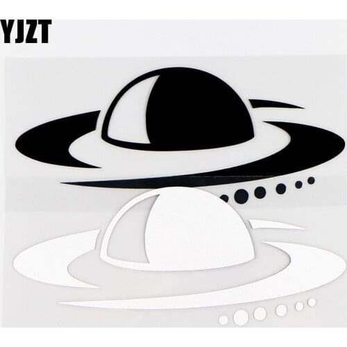 YJZT 15X6.2CM Ufo Car Sticker Funny Decor Flying Saucer Vinyl Decals Black / Silver 10A-0343