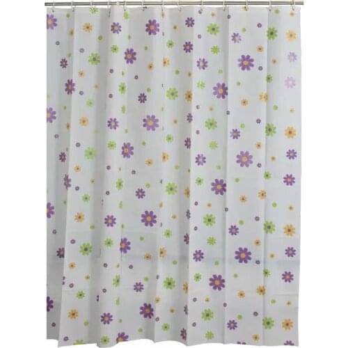 PEVA Flower Pastoral Waterproof Shower Curtain With Hooks For The Bathroom High Quality Bath Bathing Sheer For Home Decoration