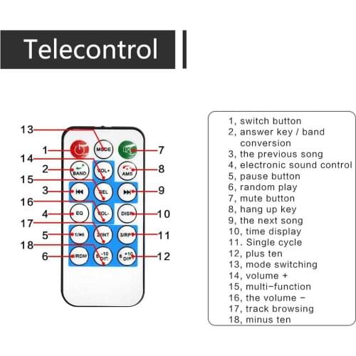 1 Din Car Bluetooth Handfree Car Radio MP3 Player Stereo AUX Audio