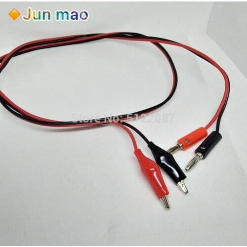 1M Alligator Cilp to AV Banana Plug Test Cable Lead Connector Dual Tester Probe 35mm Crocodile Clip for Multimeter Measure Tool