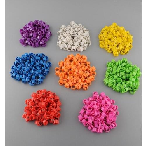 100Pcs 10.5mm 1-100 Numbered Tops Poultry Leg Pigeon Parrot Duck Hen Rings Pigeon Bird Foot Ring Pigeon 7 Colors Pet Product