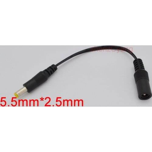 1000pcs High quality All copper brand new DC cable power jack female 5.5mm x 2.1mm male 5.5mm x 2.1-2.5mm Cable plug adapter