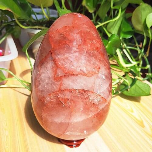 1927g Crystal Egg Natural Fire Quartz Eggs Gemstone Henapple Healing Home Decor