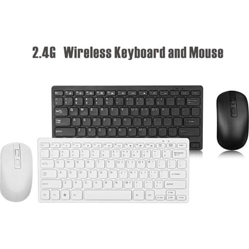 2.4GHz Ergonomic design Low power Wireless Ultra-thin Keyboard Mini Mouse Kit Set for PC Laptop Computer