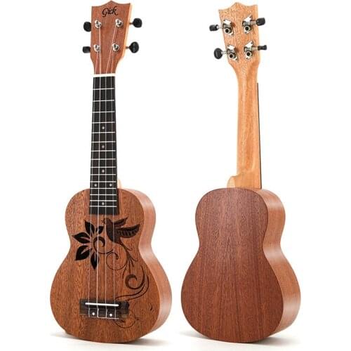 21 inch Ukulele Soprano Ukulele 4-String Sapele Ukulele Hawaiian Mini Guitar Beginner Musical Instrument Gift UK2144