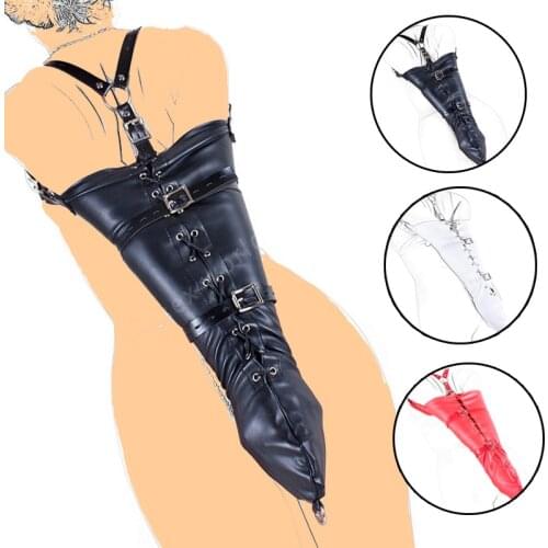 PU Leather Back Bondage Restraint Arm Blinder Hand Cuffs, Arm Binder Strap,BDSM Armbinder Wrist Cuffs Restraints For Adults Game