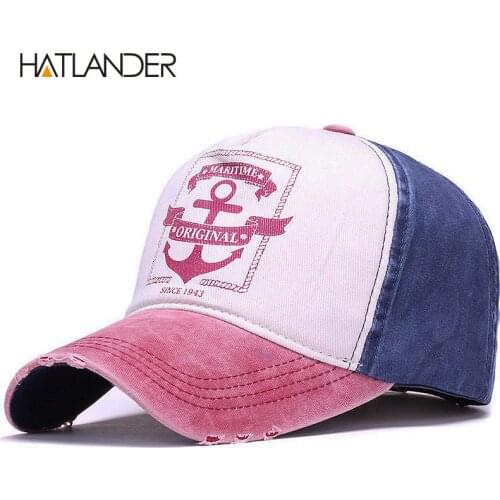 HATLANDER Fashion 5panels washed cotton baseball caps vintage dad hat for men women snapback cap hip hop fitted sports hats cap