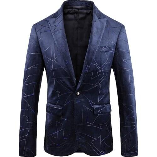 Digital Printing Mens Suit Long Sleeve Suit Stage Performance Clothes Jacket Blazer Two Button Plus Size Autumn And Winter Coat