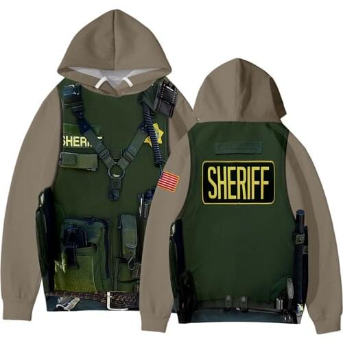 Spring Autumn Military Uniform SHERIFF 3d Hoodies Pullover Fashion Men Women Hoodie Hoody Casual Long Sleeve Hooded Sweatshirts