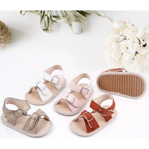 Baby Shoes 1 Pair Baby Sandals Breathable Magic Sticker Non-Slip 4 Colors Summer Baby Unisex Toddler Sandals for Home