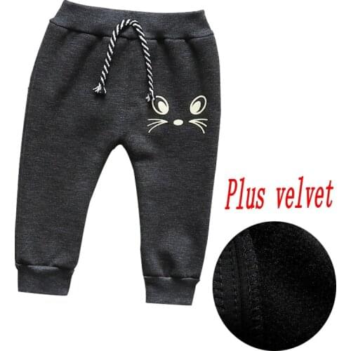 Children Wit Baby Pant 2019 Autumn & Winter Plus Velvet Warm Cotton Cartoon New born Baby Boys Girls Pants 0- 3 Year