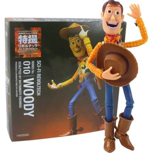 16cm Disney Toy Story 4 Anime Figure Woody No.010 Sci-fi Revoltech Movable Joints Action Figures PVC Model Toy For Kids Gifts
