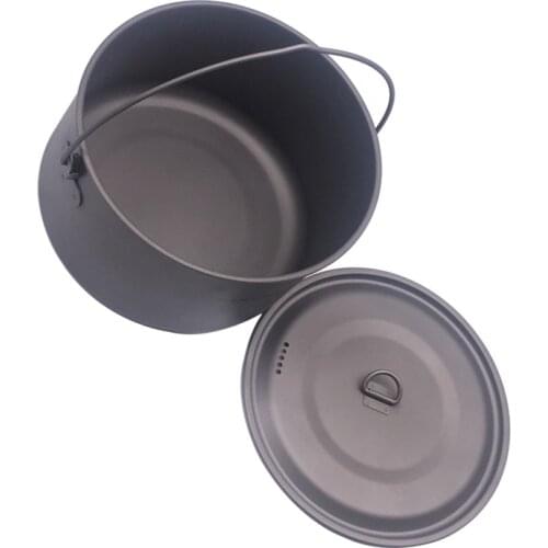 FLAMES CREED 1100ml 1950ml Ultralight Outdoor Camping Titanium Pot & pan Cooking Pot fry pan Titanium Cookware Sets Pot