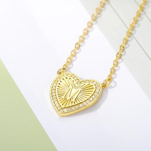 Kpop Alphabet Heart Pendant Necklaces For Women Zircon Crystal Initial Letter Necklace Best Friend Jewelry Gifts Collares