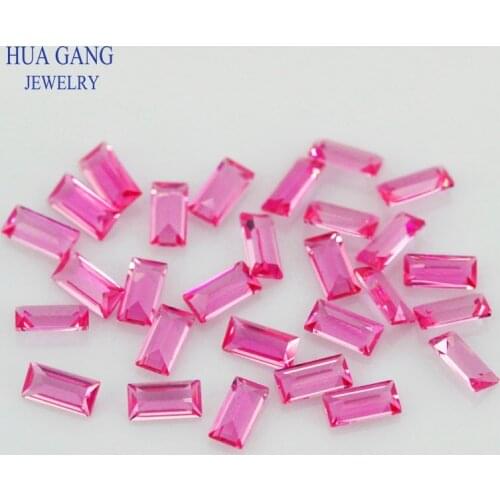 Small Size 1.5x2-2x4mm 3# Red Corundum Rectangle Shape Parallel Cut Synthetic Corundum Gems Stone For Jewelry Free Shipping